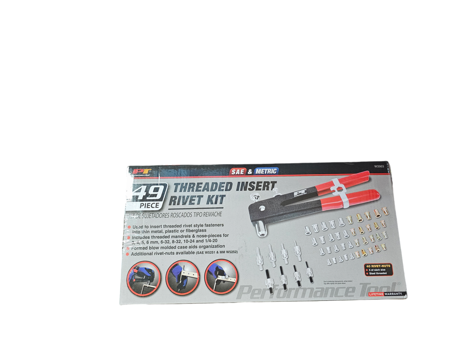 Threaded insert rivet kit